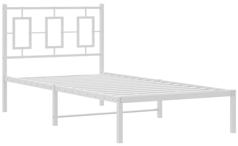 Estrutura de cama com cabeceira 90x200 cm metal branco