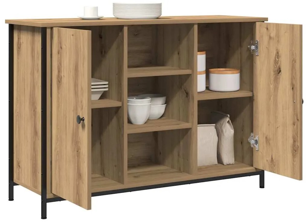 Sideboard vidaXL Artisan Carvalho 100x35x70 cm Madeira Engineered e Aç