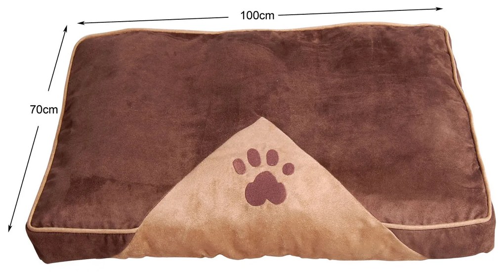 PawHut Cama para Animais de Estimação Cama para Cães e Gatos com Capa Removível e Lavável Antiderrapante 100x70x7cm Marrom