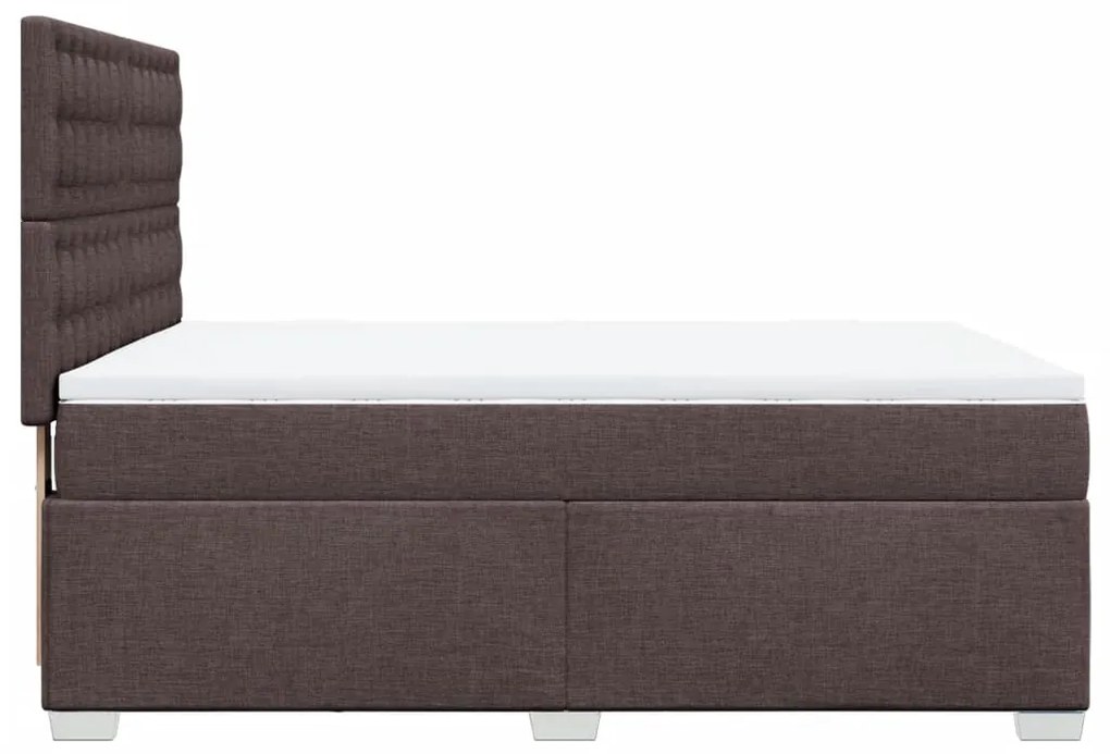 Cama com molas/colchão 140x200 cm tecido castanho-escuro