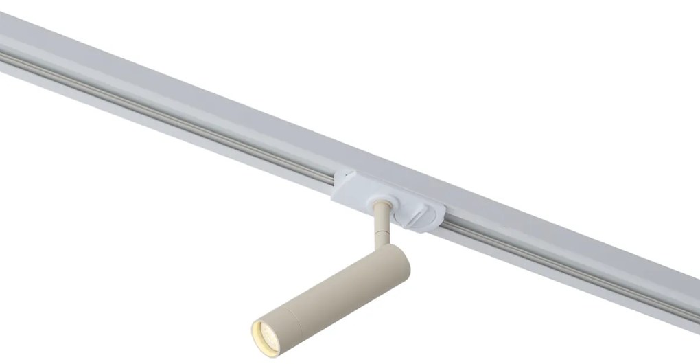 Foco moderno bege com branco para sistema de calha monofásico - Iconic Ivy Moderno