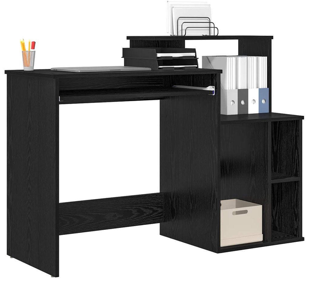 Mesa com Armazenamento Carvalho Preto 120,5x44x88,5 cm Madeira de Enge
