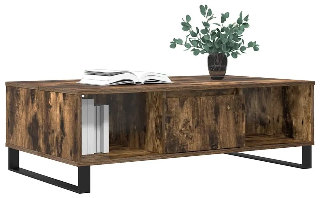 Mesa de centro 104x60x35cm derivados de madeira carvalho fumado