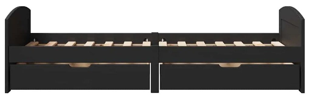 Sofá-cama com 2 gavetas sem colchão 90x200 cm IRUN preto