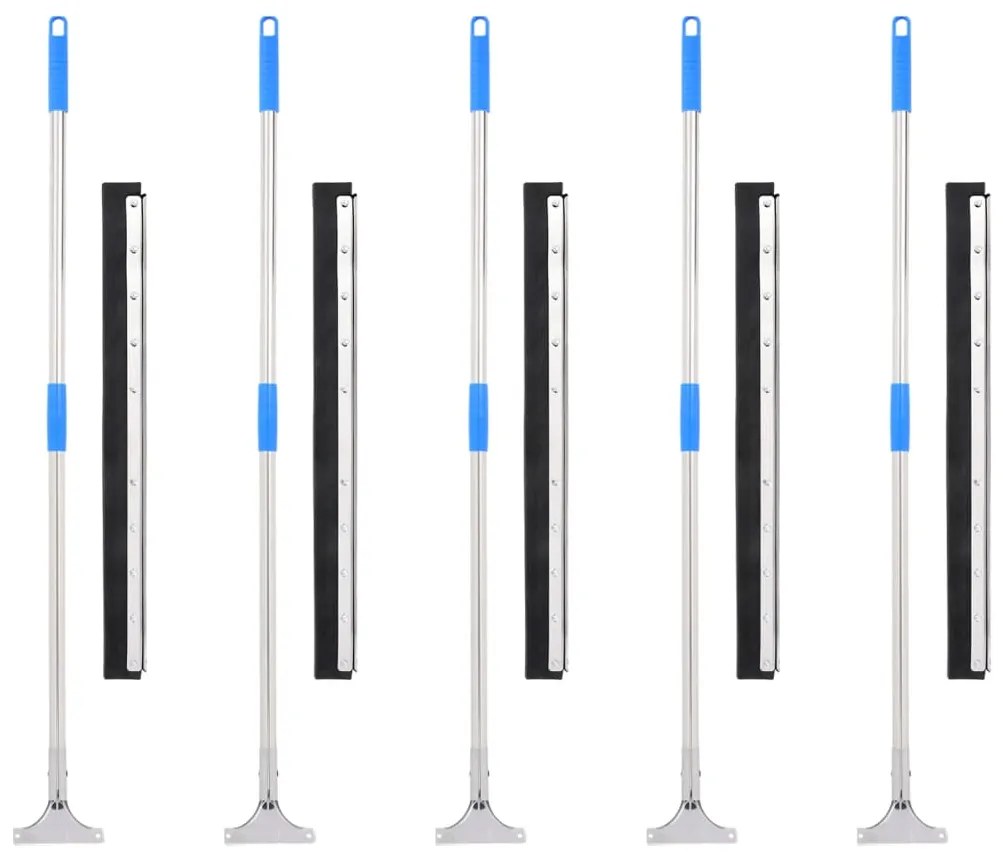 vidaXL Rodo de chão 5 pcs 75x119,5 cm aço e borracha