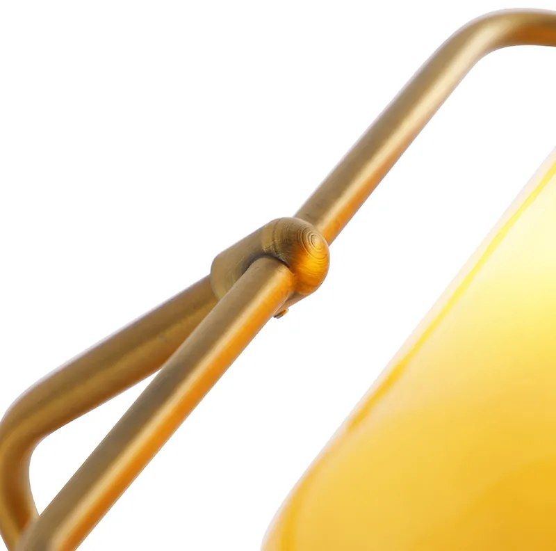 Candeeiro de banqueiro inteligente bronze com vidro âmbar incl. WiFi A60 - Banker