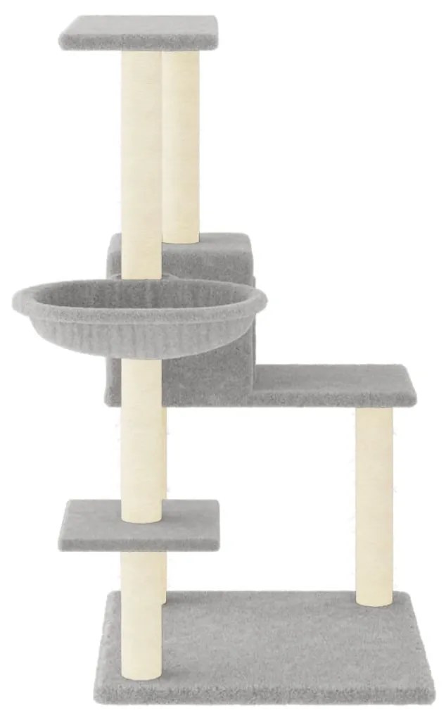 Árvore p/ gatos c/ postes arranhadores sisal 95 cm cinza-claro