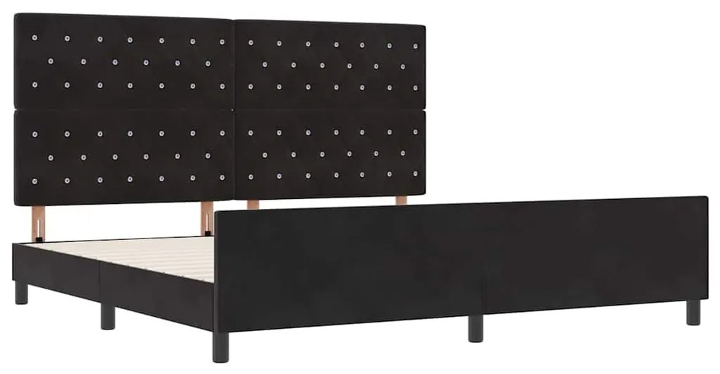 Estrutura de Cama vidaXL Preta 200x200 cm Veludo