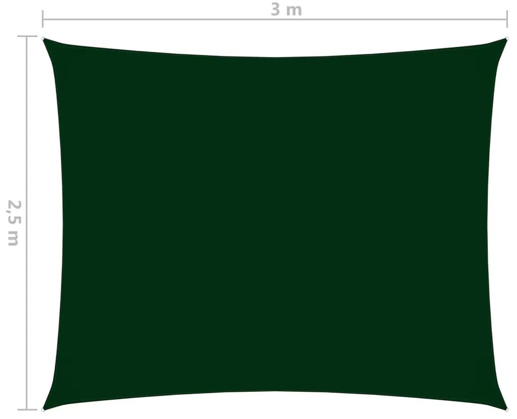 Para-sol vela tecido oxford retangular 2,5x3 m verde-escuro