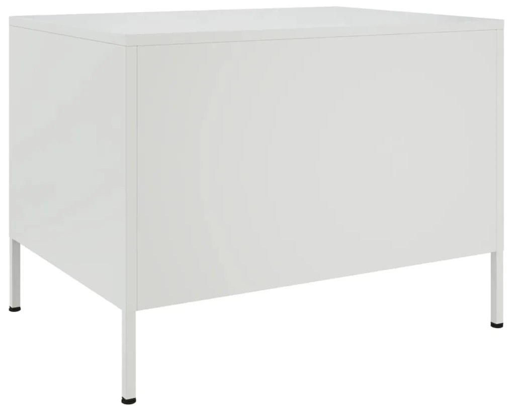 Mesa de centro 68x50x50,5 cm aço branco