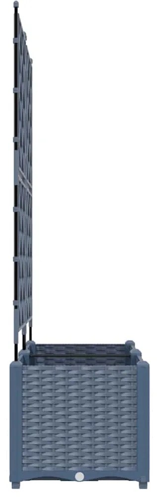 Jardineira com Treliça 2 pcs Cinza 80x40x143 cm