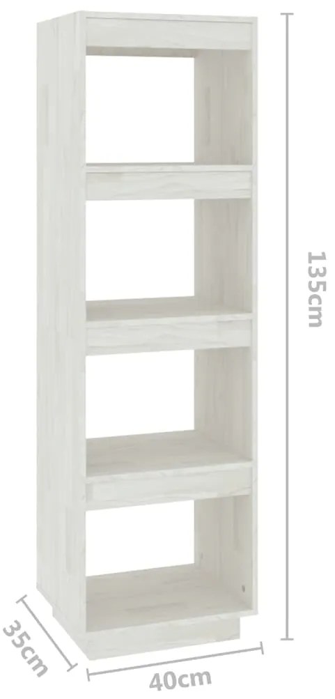 Estante/divisória 40x35x135 cm pinho maciço branco