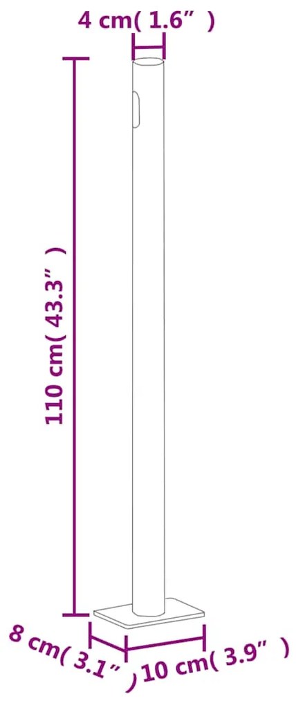 Toldo lateral retrátil 180x600 cm antracite