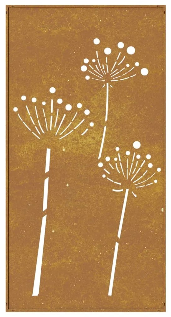 Decoração p/ muro de jardim 105x55 cm aço corten design flores