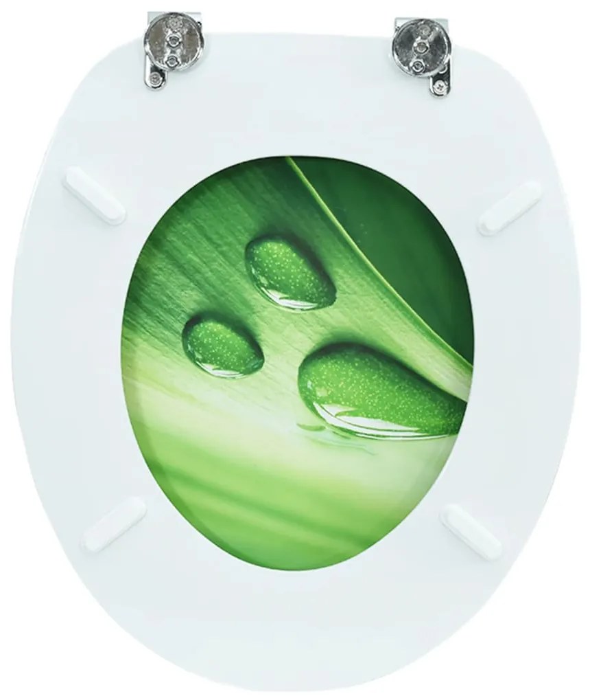 Assento sanita c/ tampa MDF design gotas de água verde