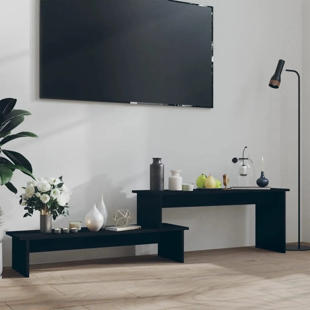 vidaXL Móvel de TV 180x30x43 cm contraplacado preto