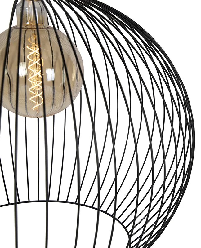 Candeeiro de suspensão design redondo preto 70 cm - Dos Moderno