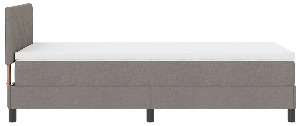 Cama Box Spring com Colchão Taupe 90x200 cm Tecido