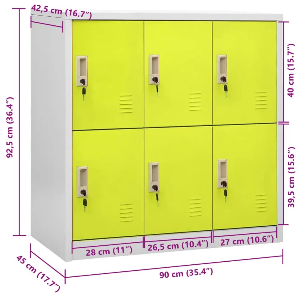 Cacifo 90x45x92,5 cm aço cinzento-claro e verde