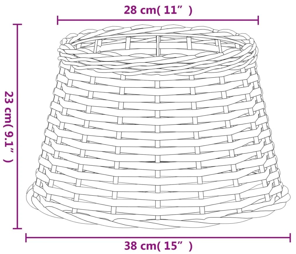 Abajur Ø38x23 cm vime branco