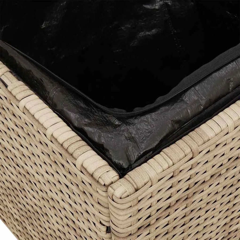 Bancos de jardim com almofadas 2 unid 40x40x43 cm vime PE bege