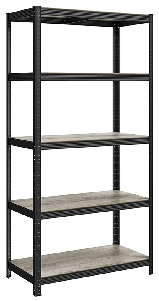 Estante arruamação garagem, despensa, escritorio ajustável com 5 prateleiras 50 x 100 x 200 cm Preto-greige