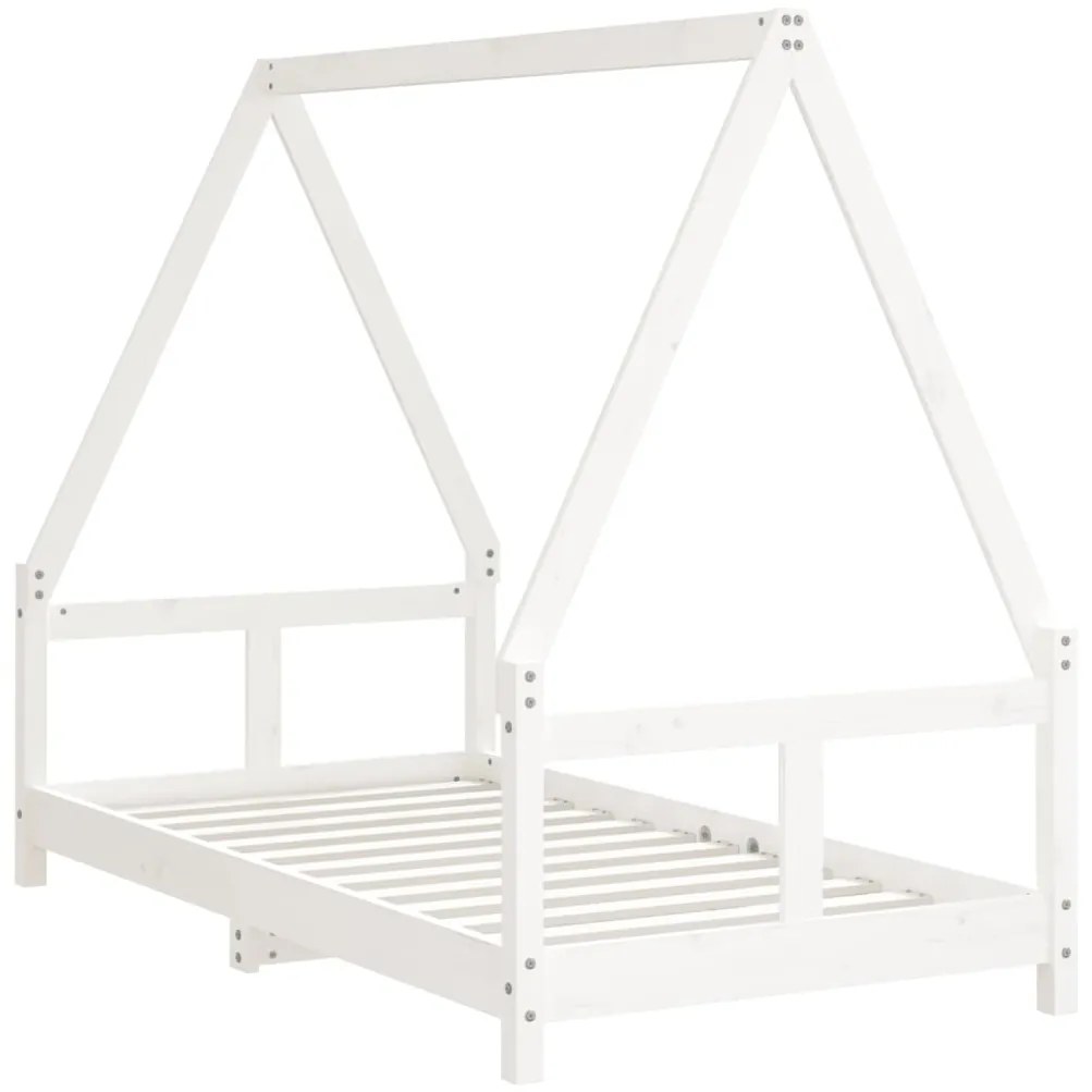 Estrutura de cama infantil 80x160 cm pinho maciço branco