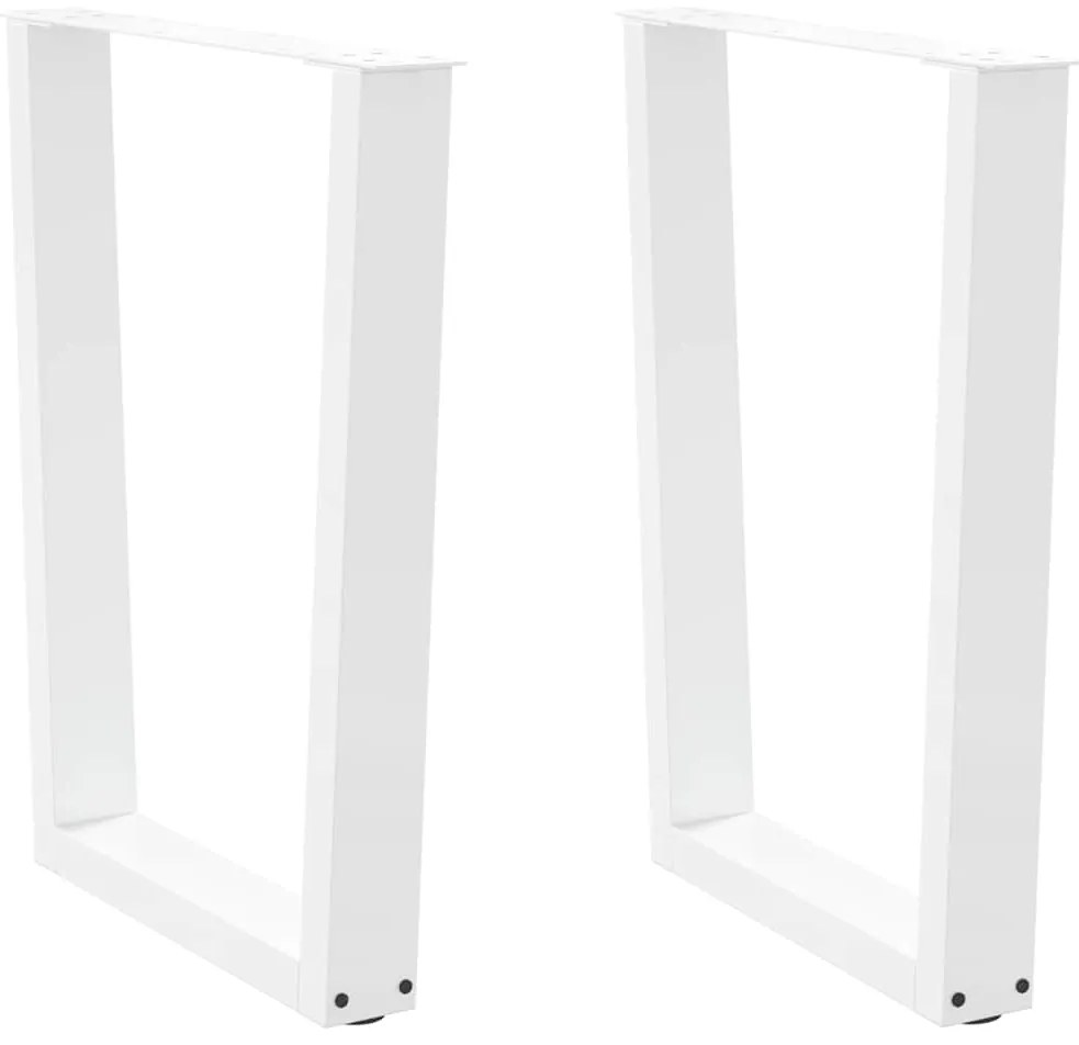 Pernas para mesa de jantar em V, 2 peças, branco, 60x(72-73,3) cm, aço