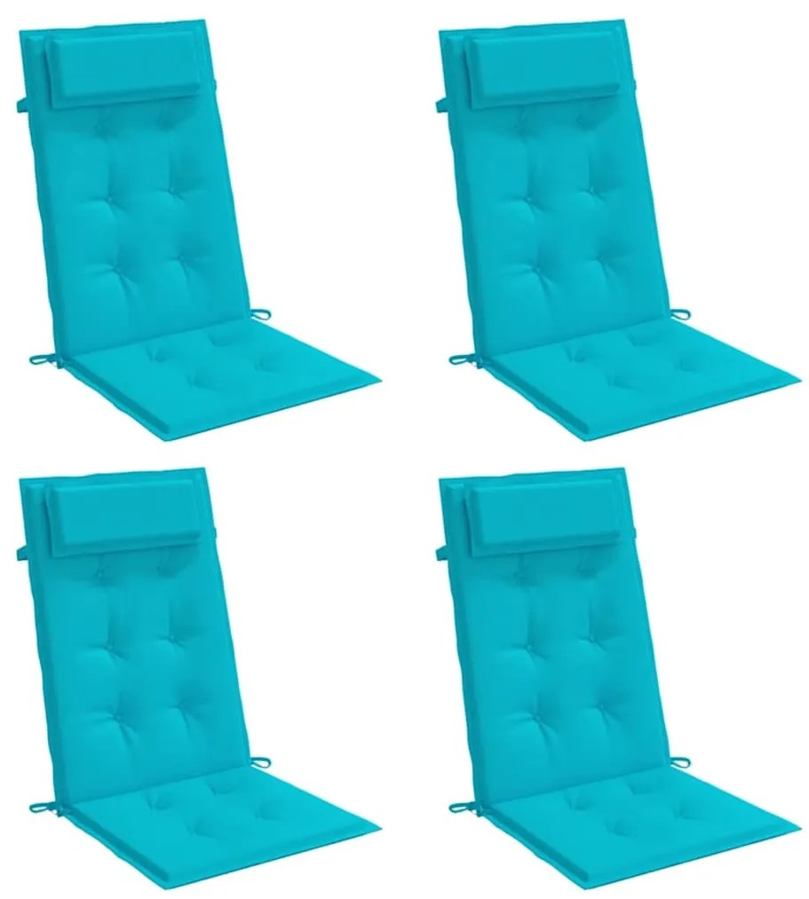Almofadões cadeira de encosto alto 4 pcs tecido oxford turquesa