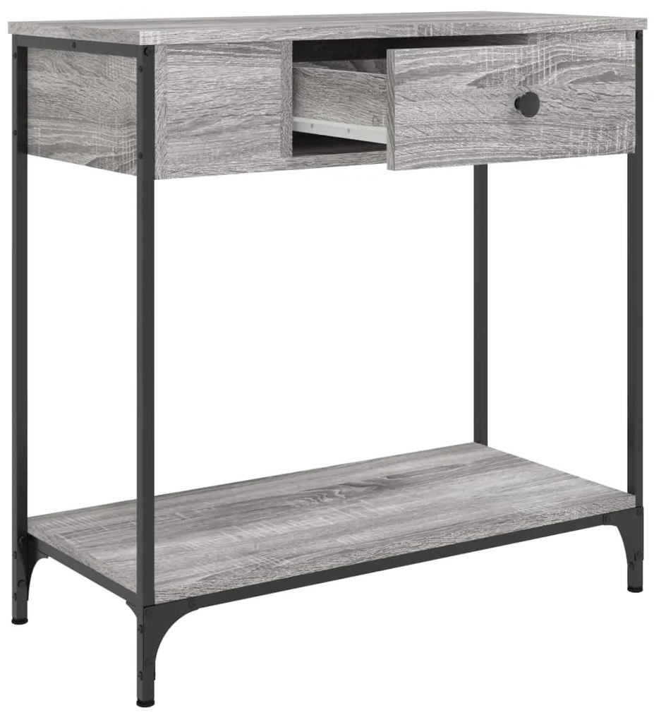 Mesa consola 75x34,5x75 cm derivados de madeira cinzento sonoma