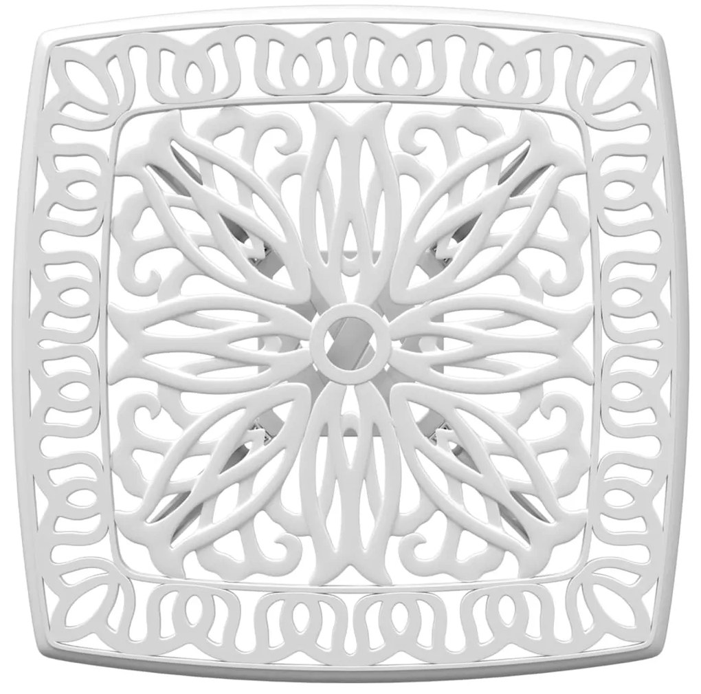 Mesa de jardim 53x53x53 cm alumínio fundido branco