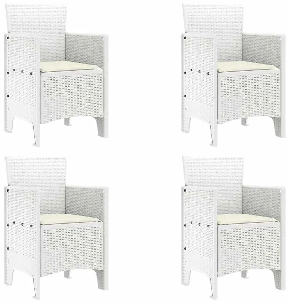 Conjunto de Jantar para Jardim 5 pcs Branco