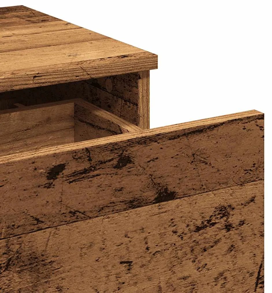 Mesa de cabeceira madeira velha 40x35x65 cm madeira trabalhada