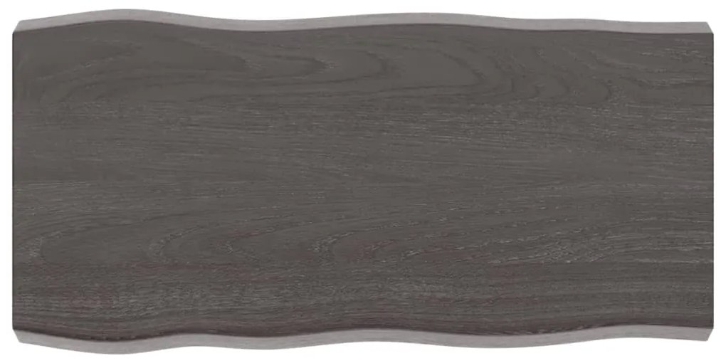 364006 vidaXL Tampo de mesa com bordas vivas carvalho tratado cinza-escuro