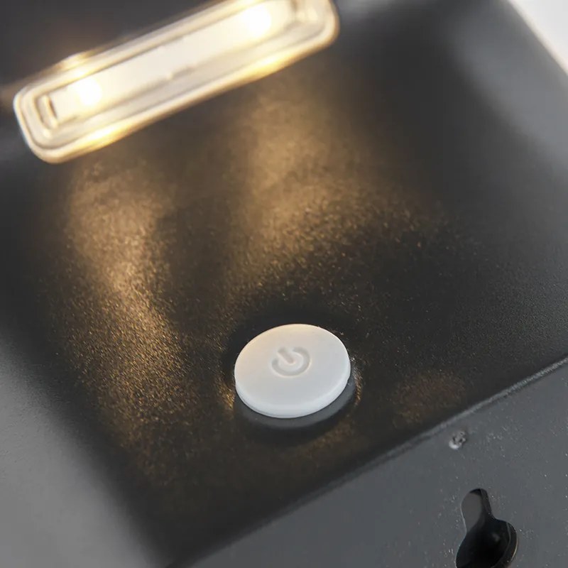 Candeeiro de parede exterior branco 21,5 cm com dimmer e sensor solar - Daya Moderno