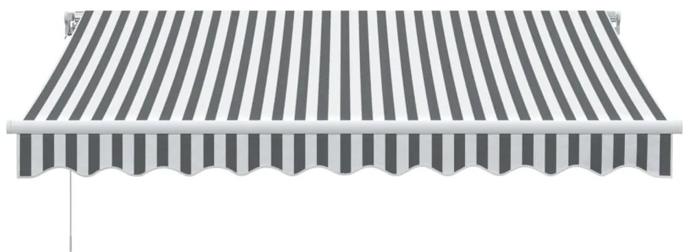 Toldo retrátil manual com luzes LED 300x250 cm antracite/branco
