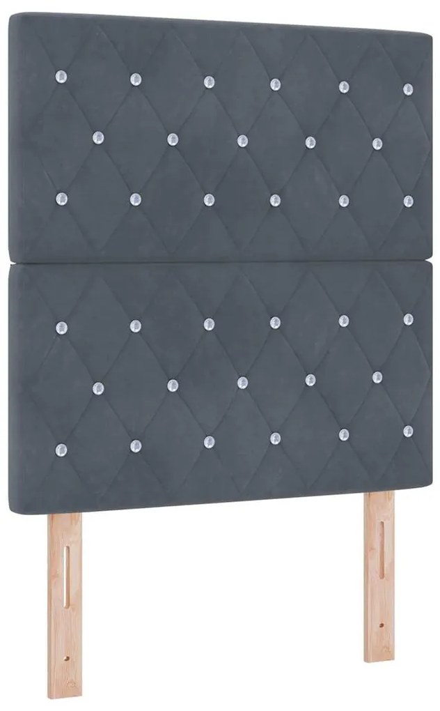 Cama Box Spring com Colchão &amp; Banco Cinza Escuro 80x200 cm Veludo
