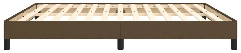 Estrutura de cama sem colchão 160x200 cm tecido castanho-escuro