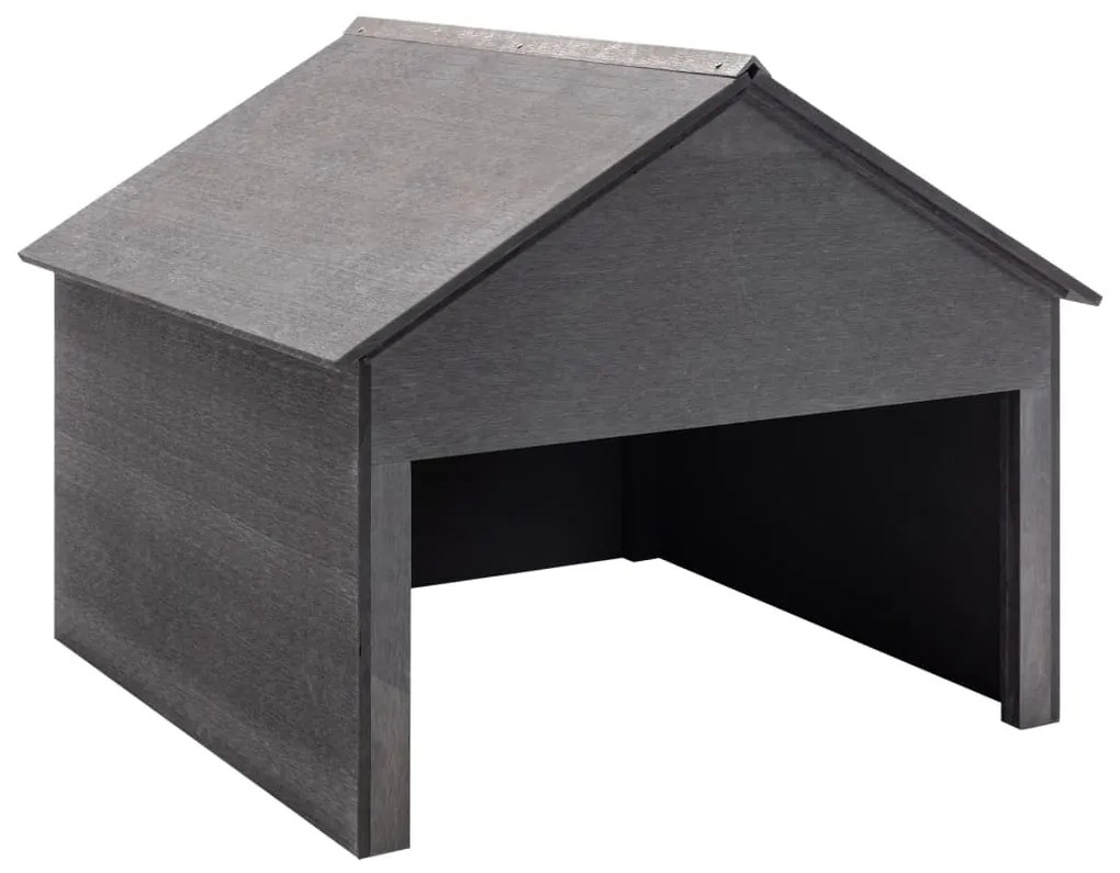 149036 vidaXL Abrigo para corta-relva 80x80x70 cm WPC cinzento
