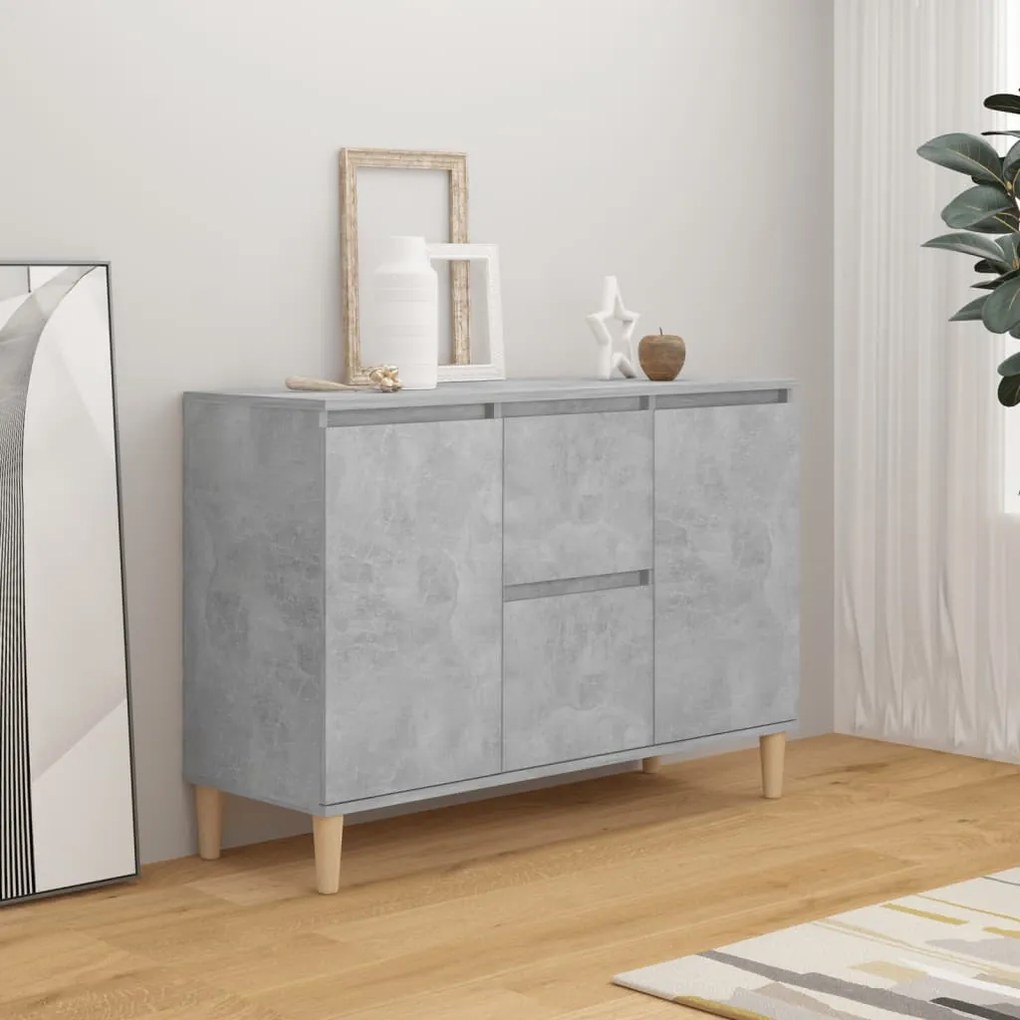 vidaXL Aparador 101x35x70 cm derivados de madeira cinzento cimento