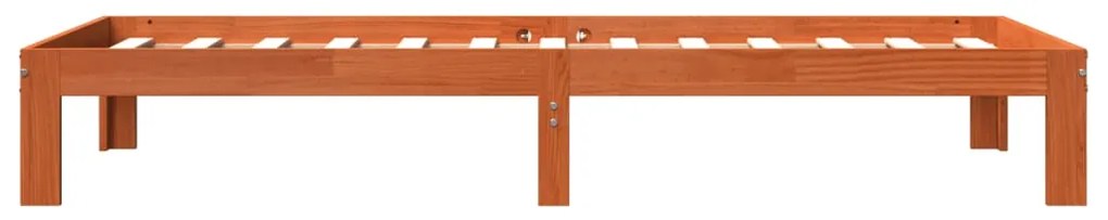 Cama sem colchão 90x190 cm madeira de pinho maciça castanho-mel