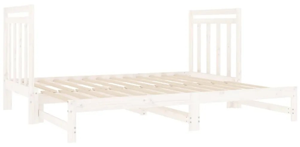 Estrutura sofá-cama de puxar 2x(90x190) cm pinho maciço branco