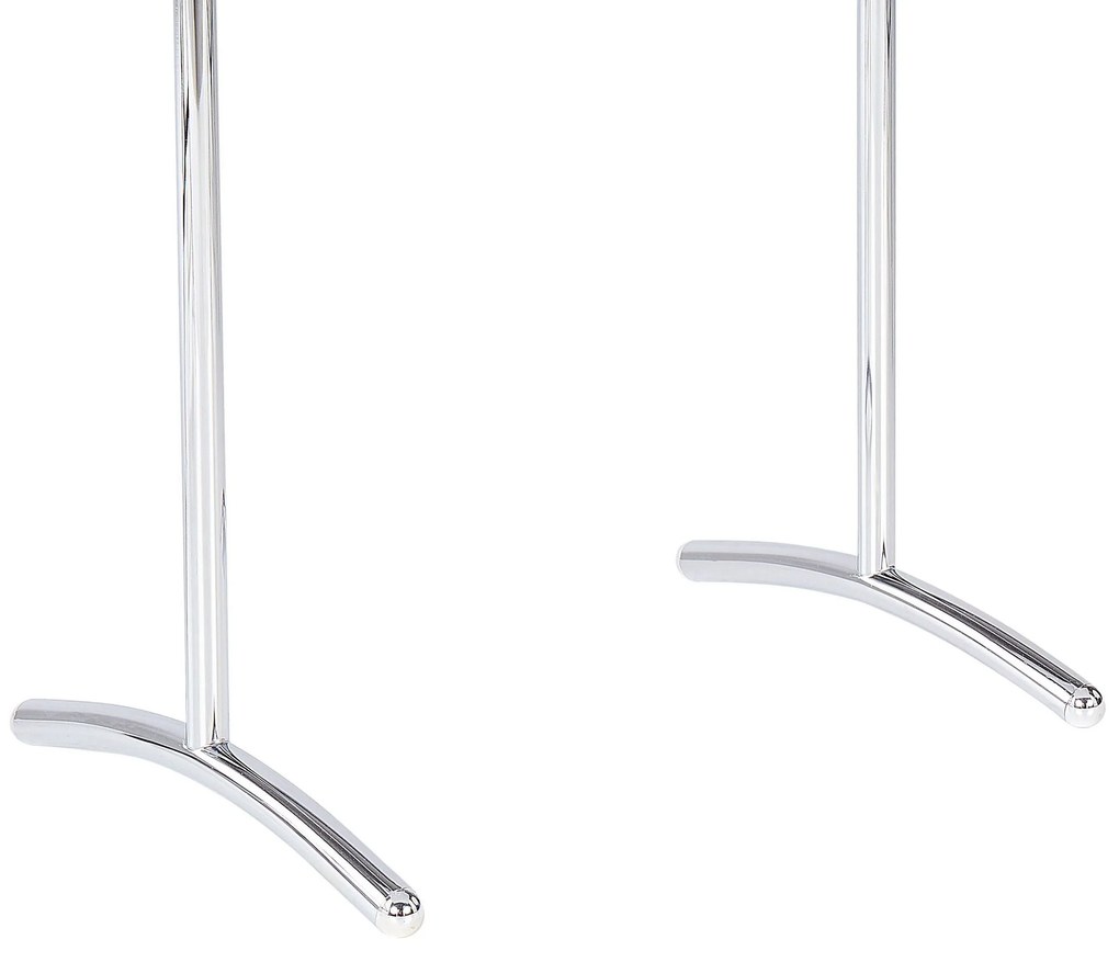 Toalheiro de pé metálico prateado com 4 braços 51 x 91 cm YOPAL Beliani