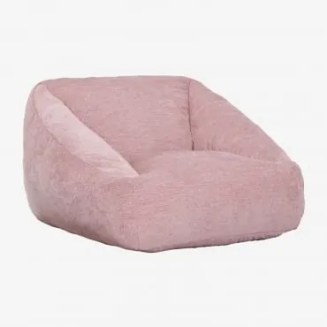 Puff Poltrona Estofada Thiago ↔︎ 110 Cm & Chenille Rosa Quartzo - Sklum