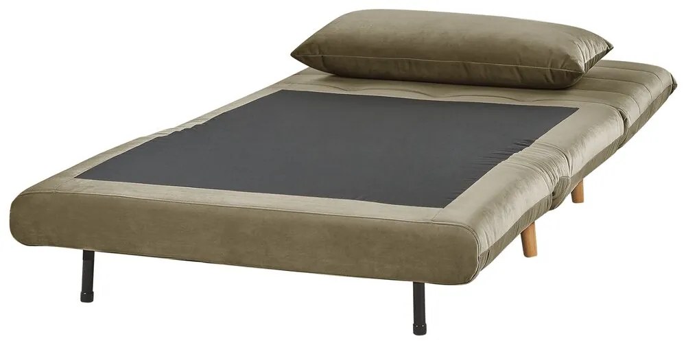 Sofá-cama em veludo verde-oliva SETTEN Beliani