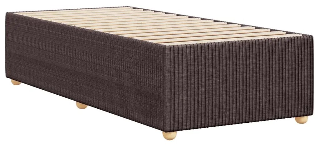 Estrutura de cama sem colchão 90x200 cm tecido castanho-escuro