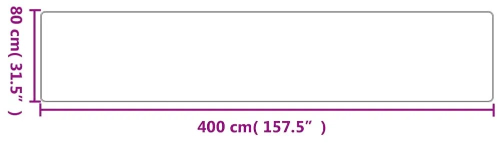 Tapete/passadeira 80x400 cm aspeto sisal antracite