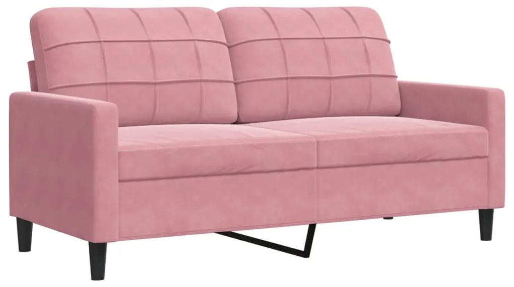 4 pcs conjunto de sofás com almofadões e rolos veludo rosa