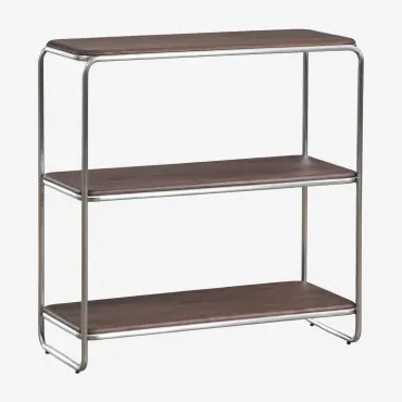 Estante Em Madeira De Acácia E Aço Inoxidável Altrex Castanho-acácia Escuro & ↑95 Cm - Sklum