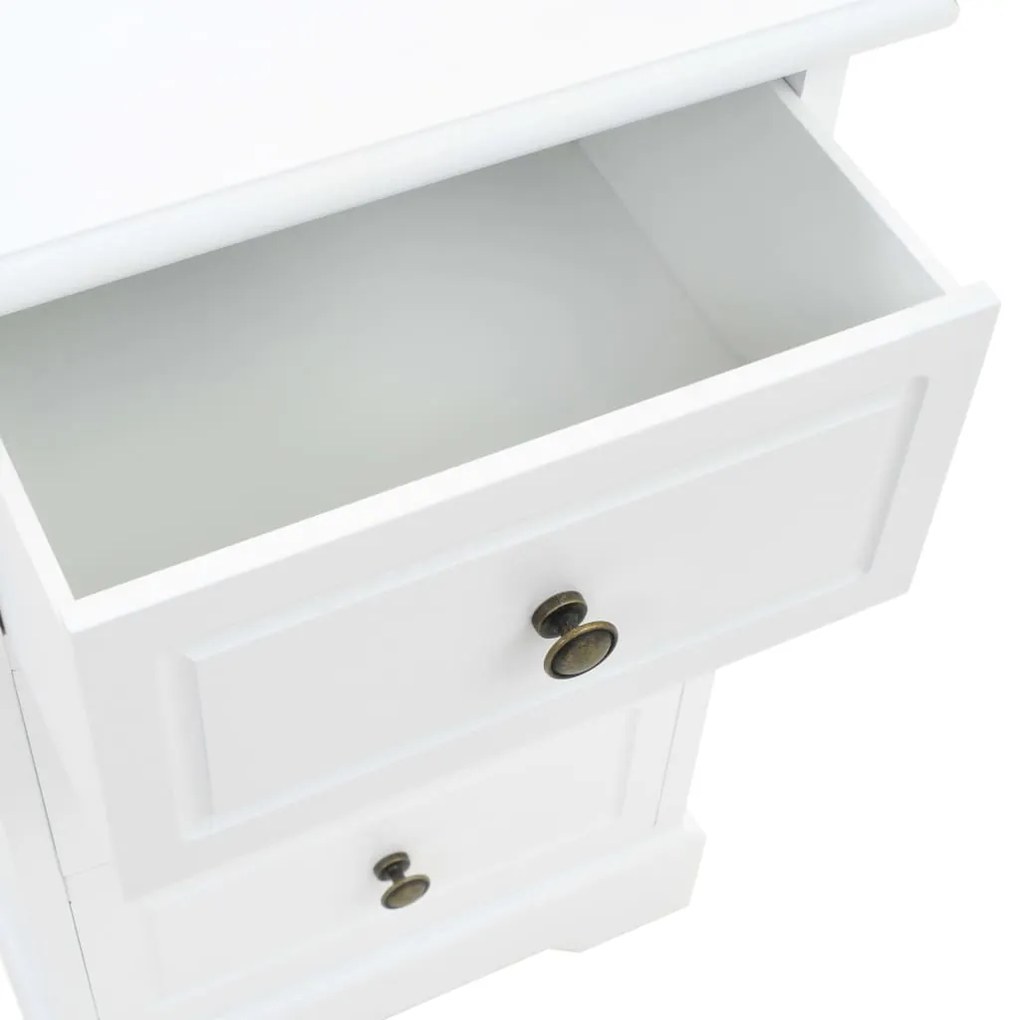 Mesa de cabeceira em MDF e madeira de pinho 35x32x59 cm
